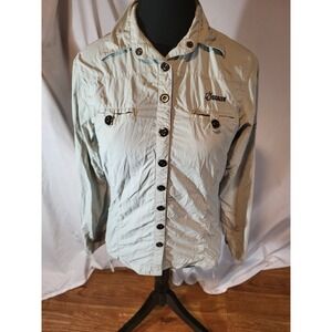 Womans Scaler Outdoor Size L Beige Snap Shirt Camp Hiking Read